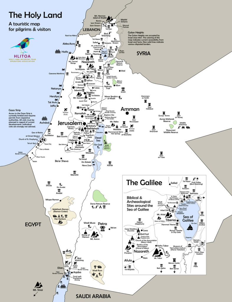 An entirely newly designed map of the Holy Land supporting your business!